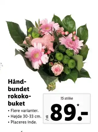Let-Køb Hånd- bundet rokoko- buket tilbud