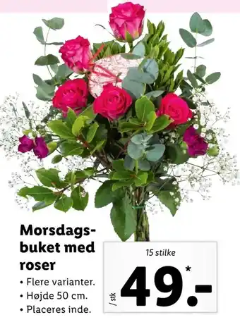 Let-Køb Morsdags- buket med roser tilbud