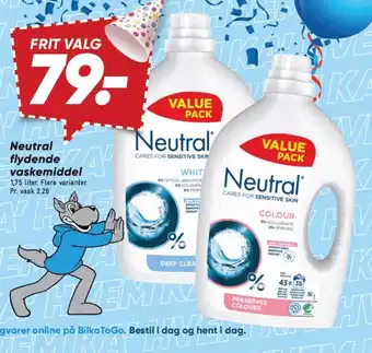 Bilka Neutral flydende vaskemiddel tilbud