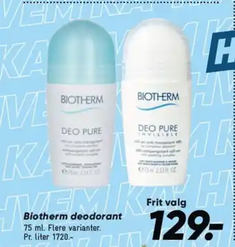 Bilka BIOTHERM deodorant tilbud