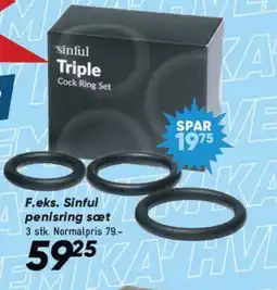 Bilka Sinful penisring sæt tilbud