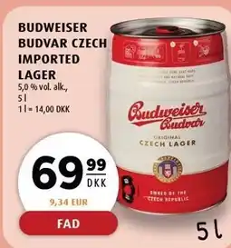 Scandinavian Park BUDWEISER BUDVAR CZECH IMPORTED LAGER tilbud