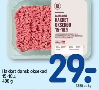 REMA 1000 Hakket dansk oksekød 15-18% tilbud