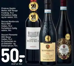 REMA 1000 Chateau Roubin Medoc AOP Rouge, Dezzani Monferrato Rosso DOC eller Dezzani Piemonte DOC Rosso tilbud