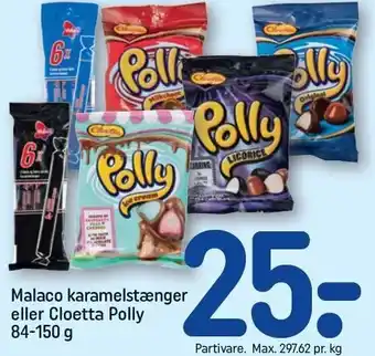 REMA 1000 Malaco karamelstænger eller Cloetta Polly tilbud