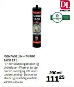 Bygma MONTAGELIM-Turbo tack 291 tilbud