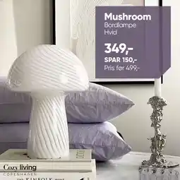 El-Salg Mushroom Bordlampe Hvid tilbud