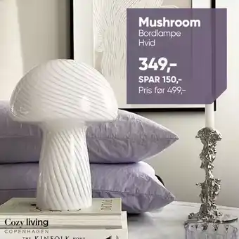 El-Salg Mushroom Bordlampe Hvid tilbud