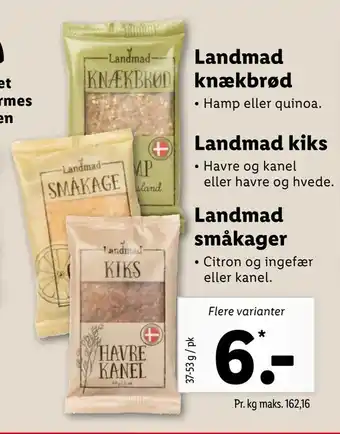 Let-Køb Landmad knækbrød, Landmad kiks, Landmad småkager tilbud