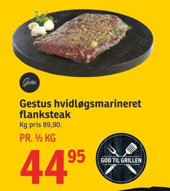 SPAR Gestus hvidløgsmarineret flanksteak tilbud