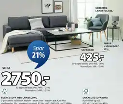 JYSK EGENSE SOFA MED CHAISELONG tilbud