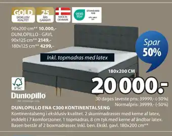 JYSK Dunlopillo ena C300 kontinentalseng tilbud