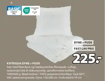 JYSK KVITEGGA DYNE + PUDE tilbud