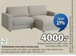 JYSK TORNEMARK SOFA MED CHAISELONG tilbud