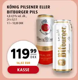 Scandinavian Park KÖNIG PILSENER ELLER BITBURGER PILS tilbud