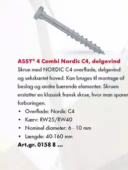 Würth ASSY® 4 Combi Nordic C4, delgevind tilbud