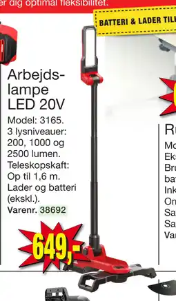Harald Nyborg Arbejdslampe LED 20V tilbud