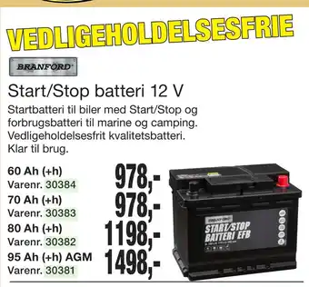 Harald Nyborg Start/Stop batteri 12 V tilbud