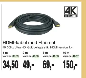 Harald Nyborg HDMI-kabel med Ethernet tilbud