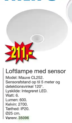Harald Nyborg Loftlampe med sensor tilbud