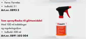 Würth Tom sprayflaske til glittemiddel tilbud