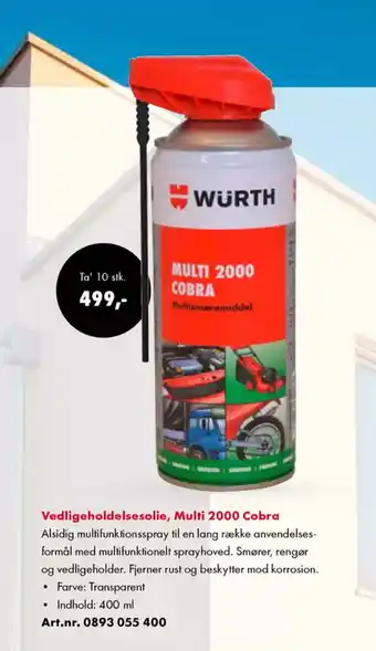 Würth Vedligeholdelsesolie, Multi 2000 Cobra tilbud