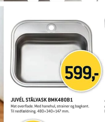 Juvél stålvask bmk480b1