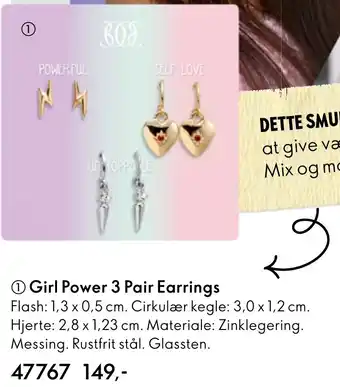 Oriflame Girl Power 3 Pair Earrings tilbud