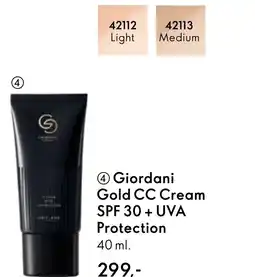 Oriflame 4 Giordani Gold CC Cream SPF 30 + UVA tilbud