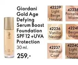 Oriflame Giordani Gold Age Defying Serum Boost Foundation SPF 12 +UVA tilbud