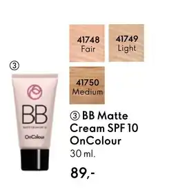 Oriflame 3 BB Matte Cream SPF 10 OnColour tilbud