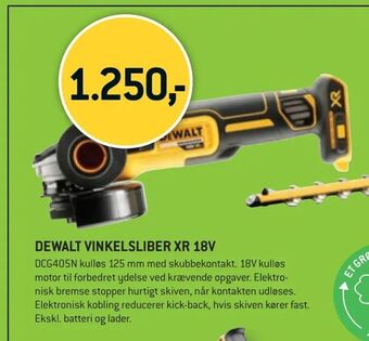 XL-BYG Dewalt vinkelsliber xr 18v tilbud