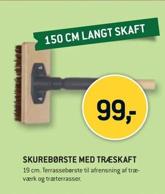 XL-BYG Skurebørste med træskaft tilbud