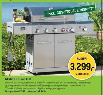 XL-BYG Gasgrill s-540 lux tilbud
