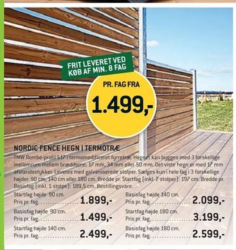 XL-BYG Nordic fence hegn i termotræ tilbud