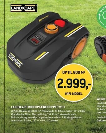 XL-BYG Landxcape robotplæneklipper wifi tilbud