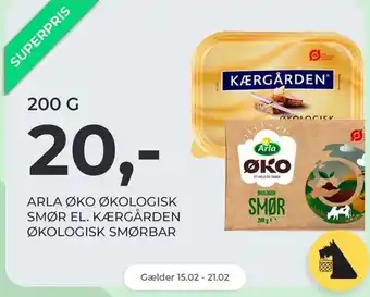 Netto ARLA ØKO Økologisk smør el. kærgården økologisk smørbar tilbud