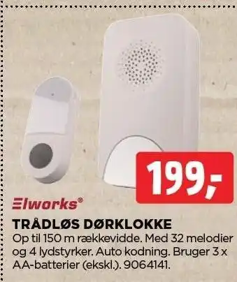 jem & fix TRÅDLØS DØRKLOKKE tilbud