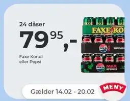 Netto Faxe Kondi eller Pepsi Max sodavand tilbud