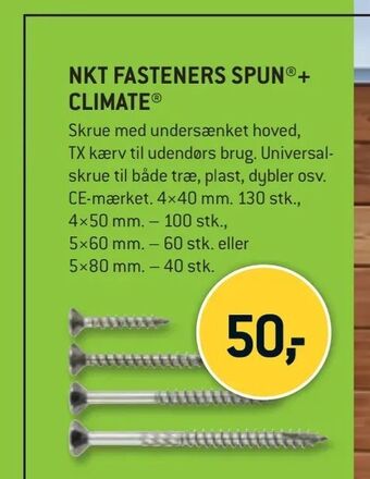 XL-BYG Nkt fasteners spun®+ climate® tilbud