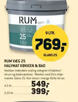 XL-BYG RUM Væg 25 halvmat Køkken & bad tilbud