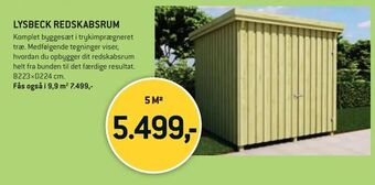 XL-BYG Lysbeck redskabsrum tilbud