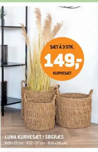 XL-BYG Luna kurvesæt i søgræs tilbud