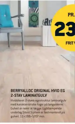 XL-BYG Berryalloc original hvid g 2-stav laminatgulv tilbud