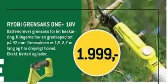 XL-BYG Ryobi grensaks one+ 18v tilbud