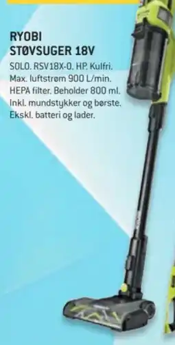 XL-BYG RYOBI Støvsuger 18V tilbud