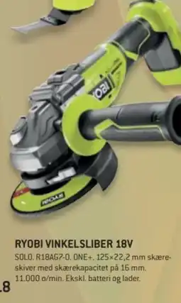 XL-BYG RYOBI Vinkelsliber 18V tilbud