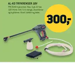 XL-BYG AL-KO Trykrenser 18V tilbud