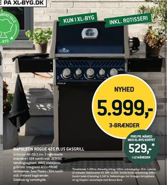 XL-BYG Napoleon rogue 425 plus gasgrill tilbud