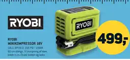 XL-BYG RYOBI MINIKOMPRESSOR 18V tilbud